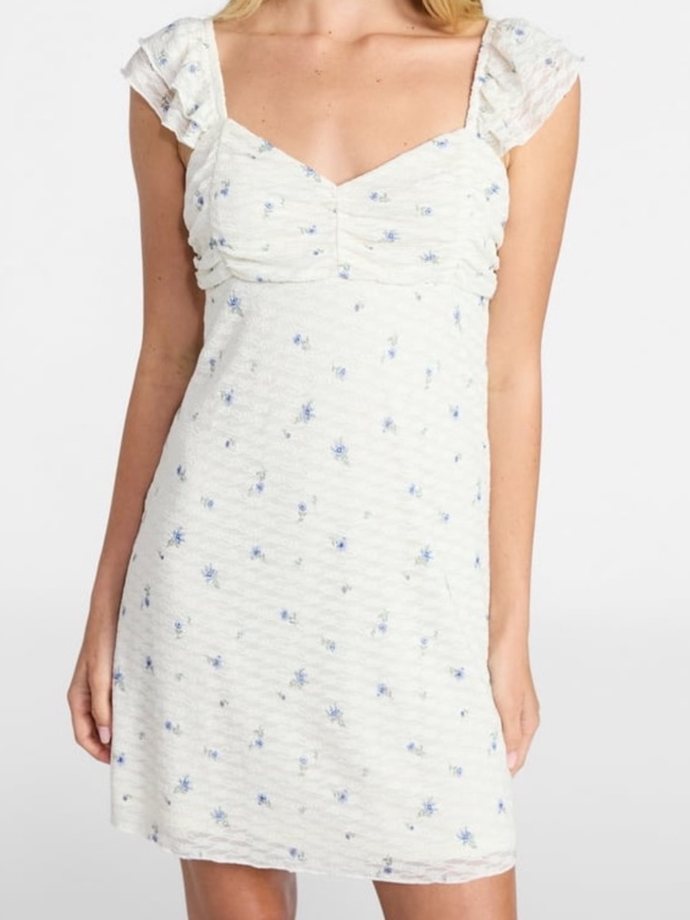 No Boundaries Double Ruffle Ruched Mini Dress, Women floral dress size XXL